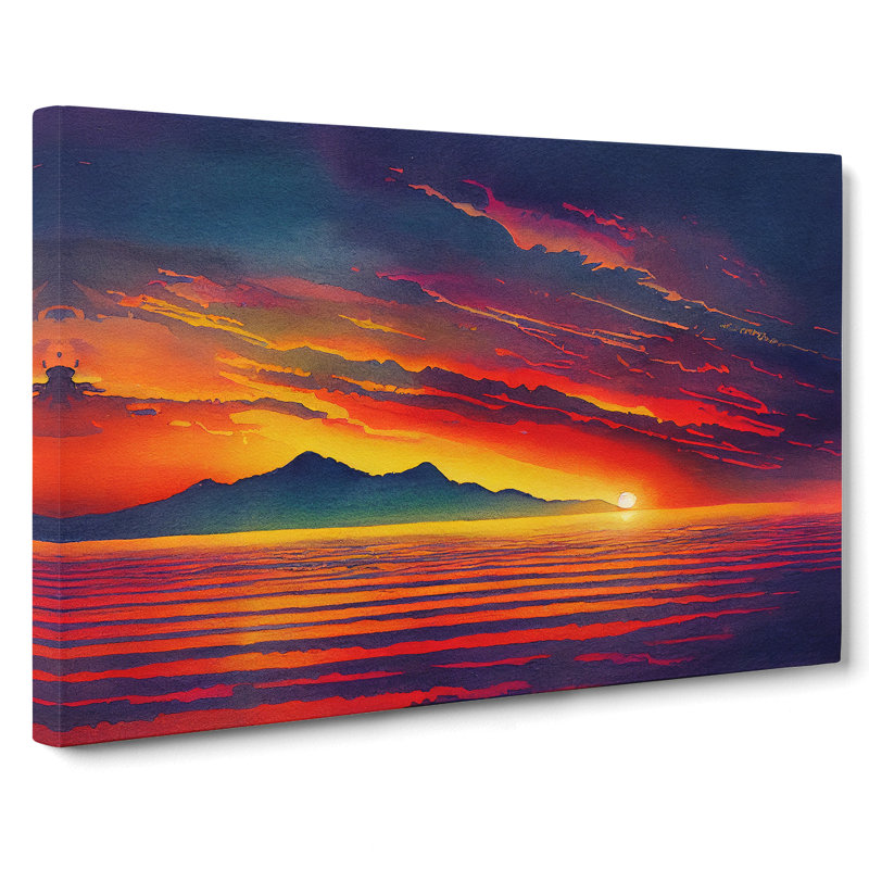 Dazzling Sunset Seascape - Wrapped Canvas, 40cm H x 60cm W x 3cm D
