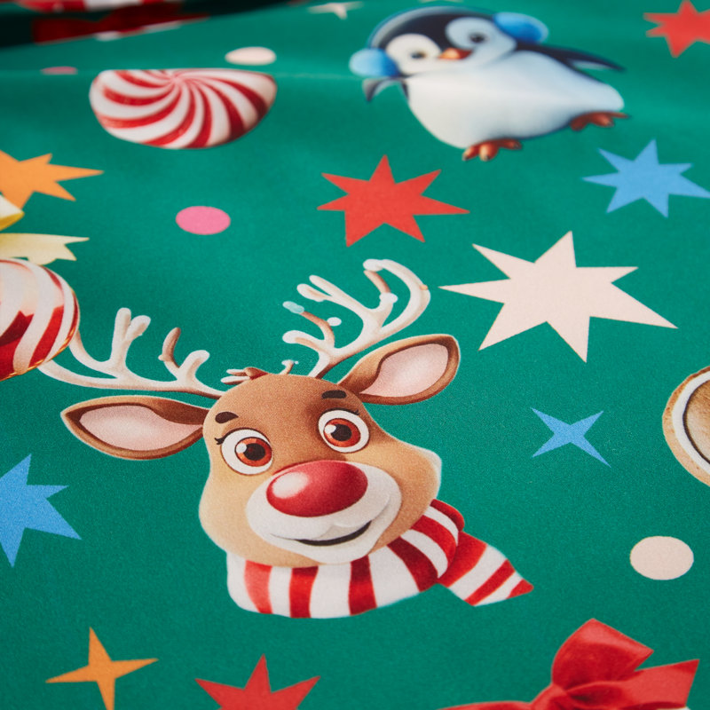Christmas Icons So Soft Reversible Duvet Cover Set, Single Bedspread + 1 Standard Pillowcase