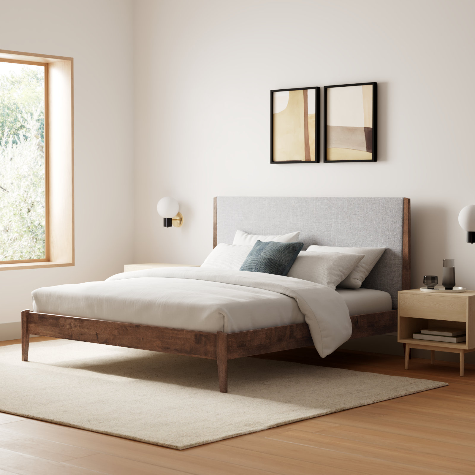 Javi Platform Bed, Queen, Walnut