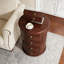 Table d'appoint ronde en bois avec 4 tiroirs