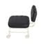 Tabouret avec dossier, tabouret avec roulettes, noir