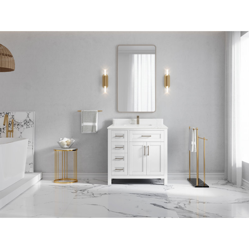 36'' Single Bathroom Vanity with Quartz Top, Empira