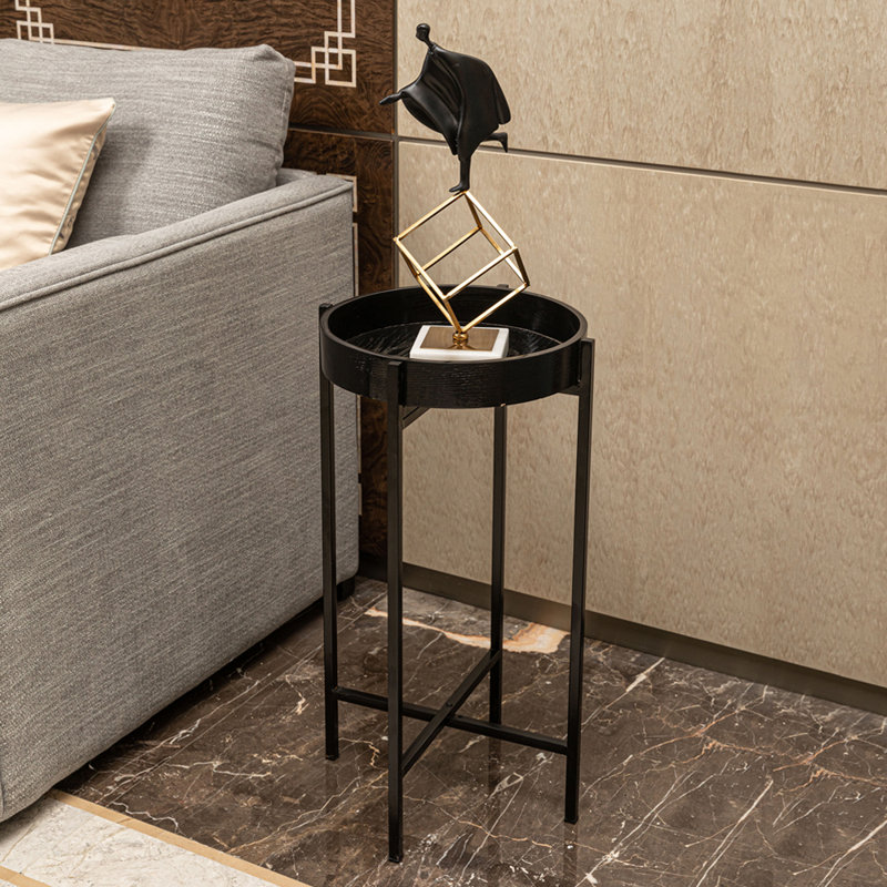 Table de bout avec plateau Cueto pour plantes et décor, Noir