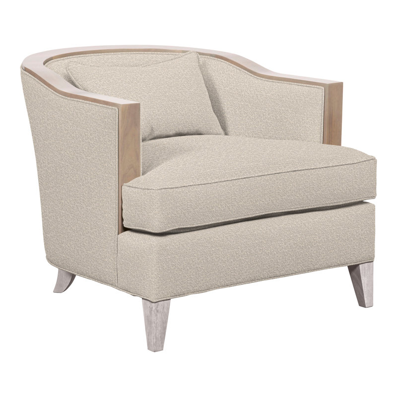 Thom Filicia Home Upholstered Barrel Chair, Dove Gray, Nadia Steam Polyester