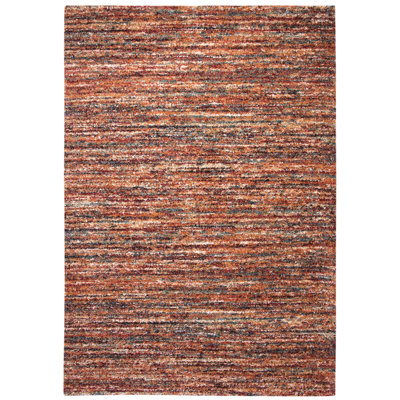 Tapis rouge / multicolore 8 x 10 - Revêtement de sol fin pour le salon