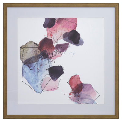 « modern fleur », reproduction d’art sur toile encadrée en blanc/rouge
