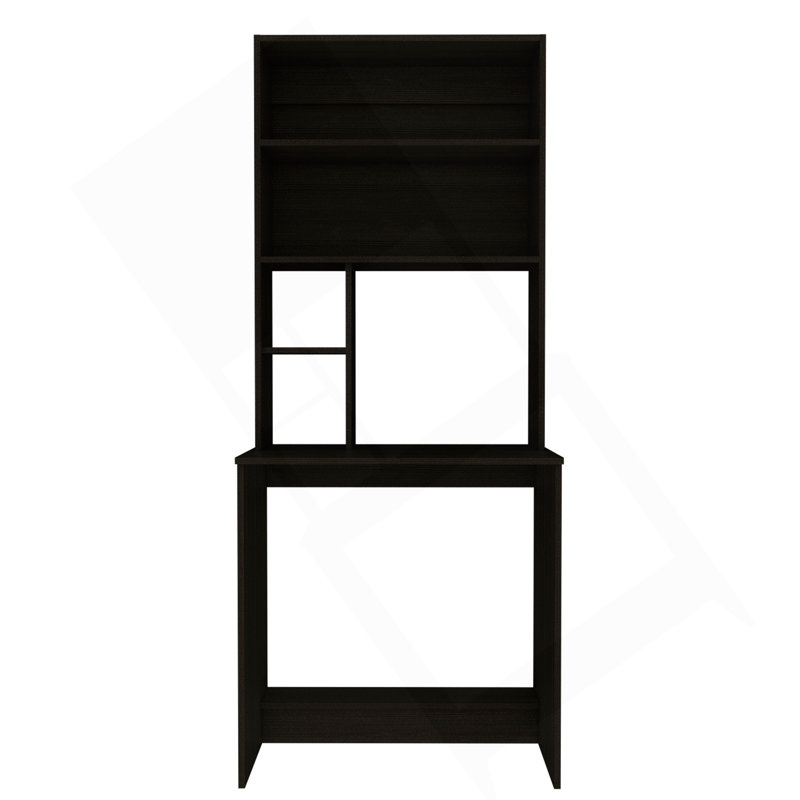 Bureau bahut Compu, quatre tablettes, bureau d'écriture, une tablette inférieure - noir