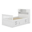 Base de lit plateforme simple avec bibliothèques de rangement et tablettes, tiroirs-1212754043