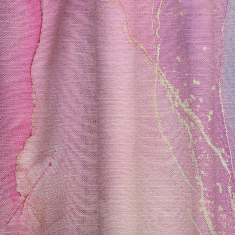 Rose et or fuchia liquide Art III - rideau abstrait - velours obscurcissant - 1 panneau