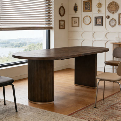 Oval Dining Table Double Pedestal