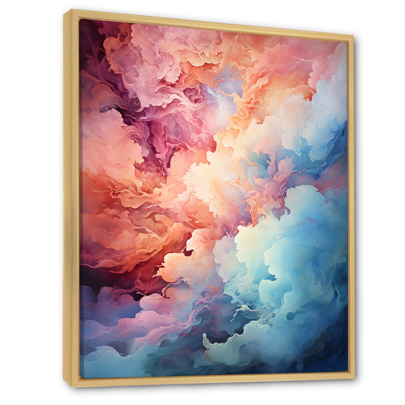 Abstrait galaxie céleste abstraite sur toile, H 20 po x l 12 po x P 1 po, Cadre naturel flottant
