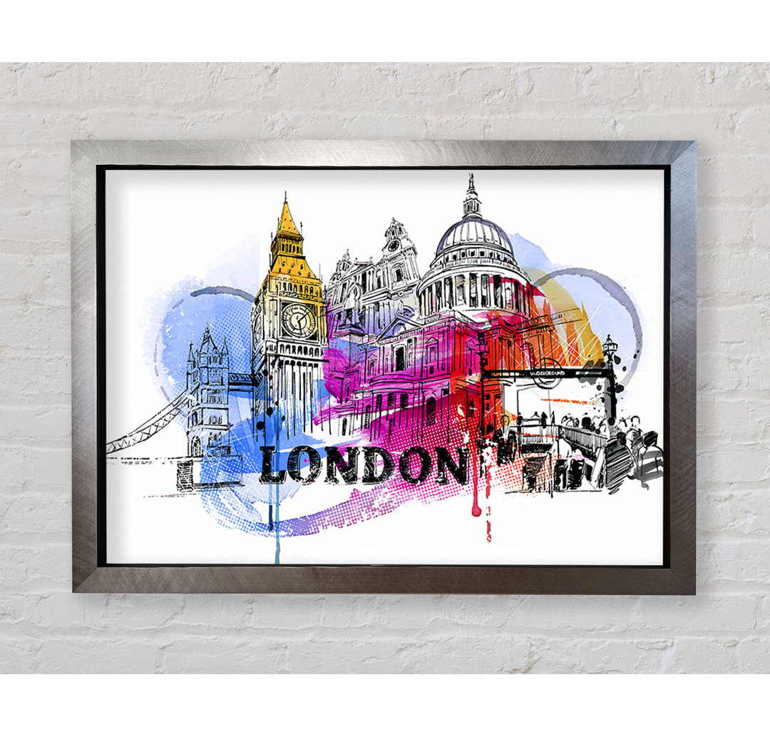 London Iconic Places Gerahmter Druck