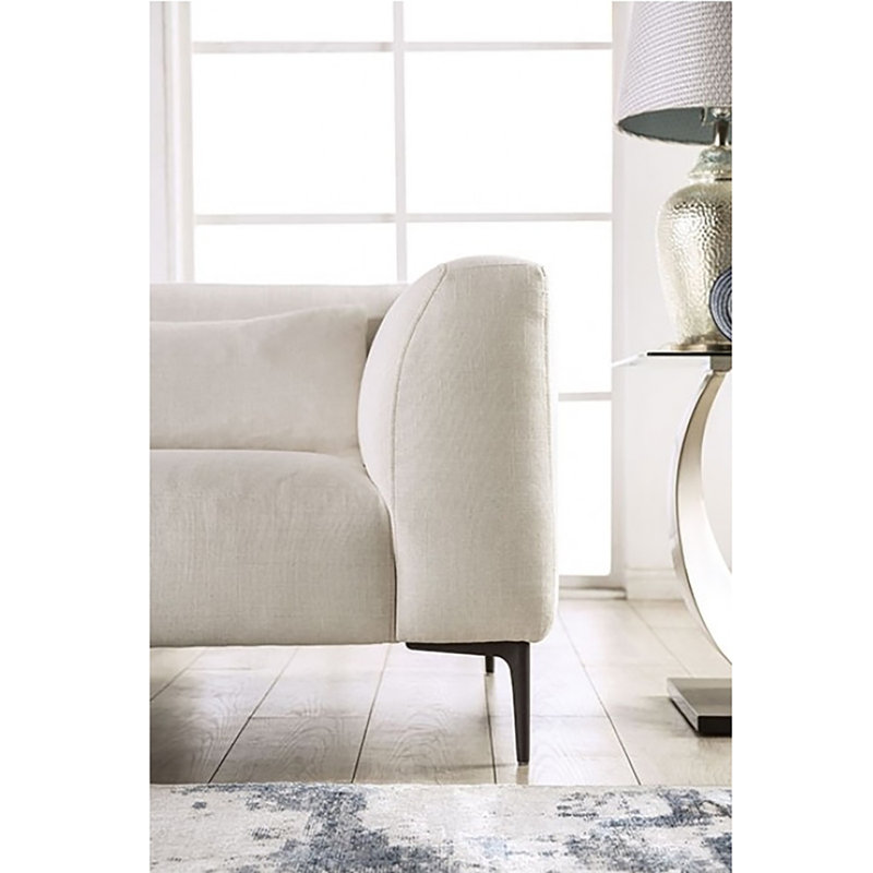 Fryee L-shaped Sectional, White Cotton, Left Hand Facing