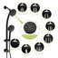 Pomme de douche à effet de pluie 4,7 po et douche à main 8 po, noir mat, barre coulissante incluse-120951971