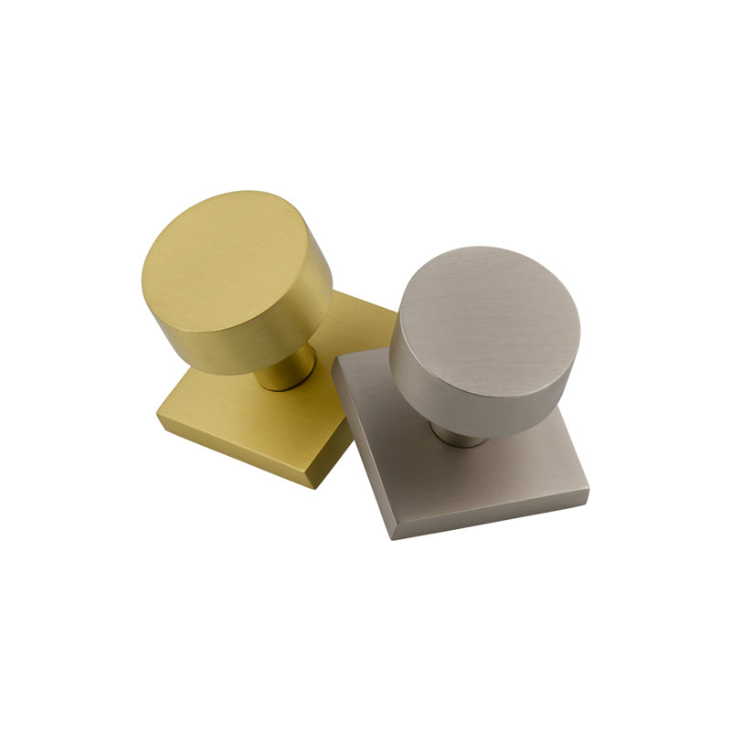 Viaggio Circolo Rosette Single Dummy with Circolo Knob, Satin Brass, Circle