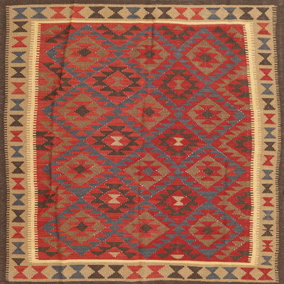 Tapis brun/rouge contemporain Allante