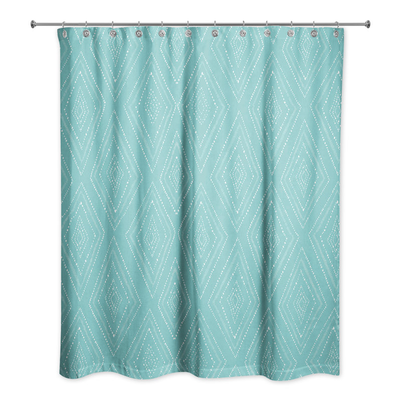 Rideau de douche géométrique simple, Bleu sarcelle