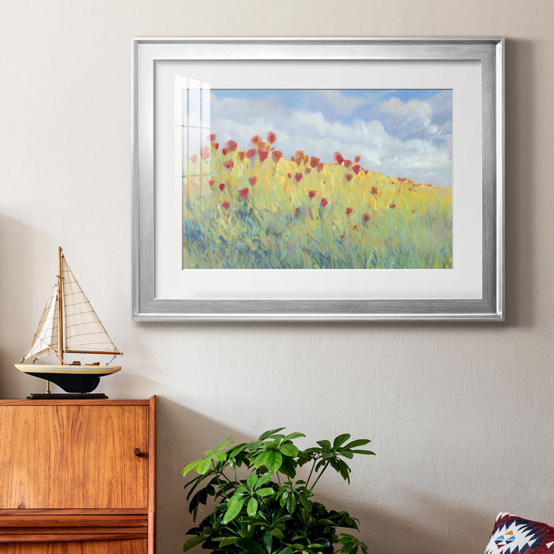Summer Breeze Meadow I - peinture encadrée, H 30,5 po x l 42,5 po x P 1 po, Noir, Blanc
