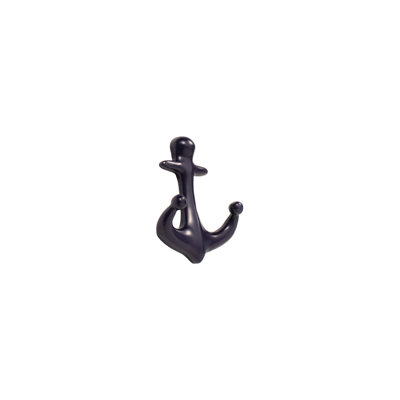 Varuna Plastic Wall Hook - FantasHome Anchor Design Wall Mount Hook with 2 Hooks - Navy Blue