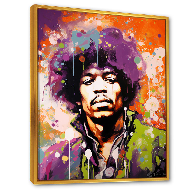 Décoration mauve mauve en héliotrope - Portrait_105776, H 44 po x l 34 po x P 1,5 po, Cadre flottant doré