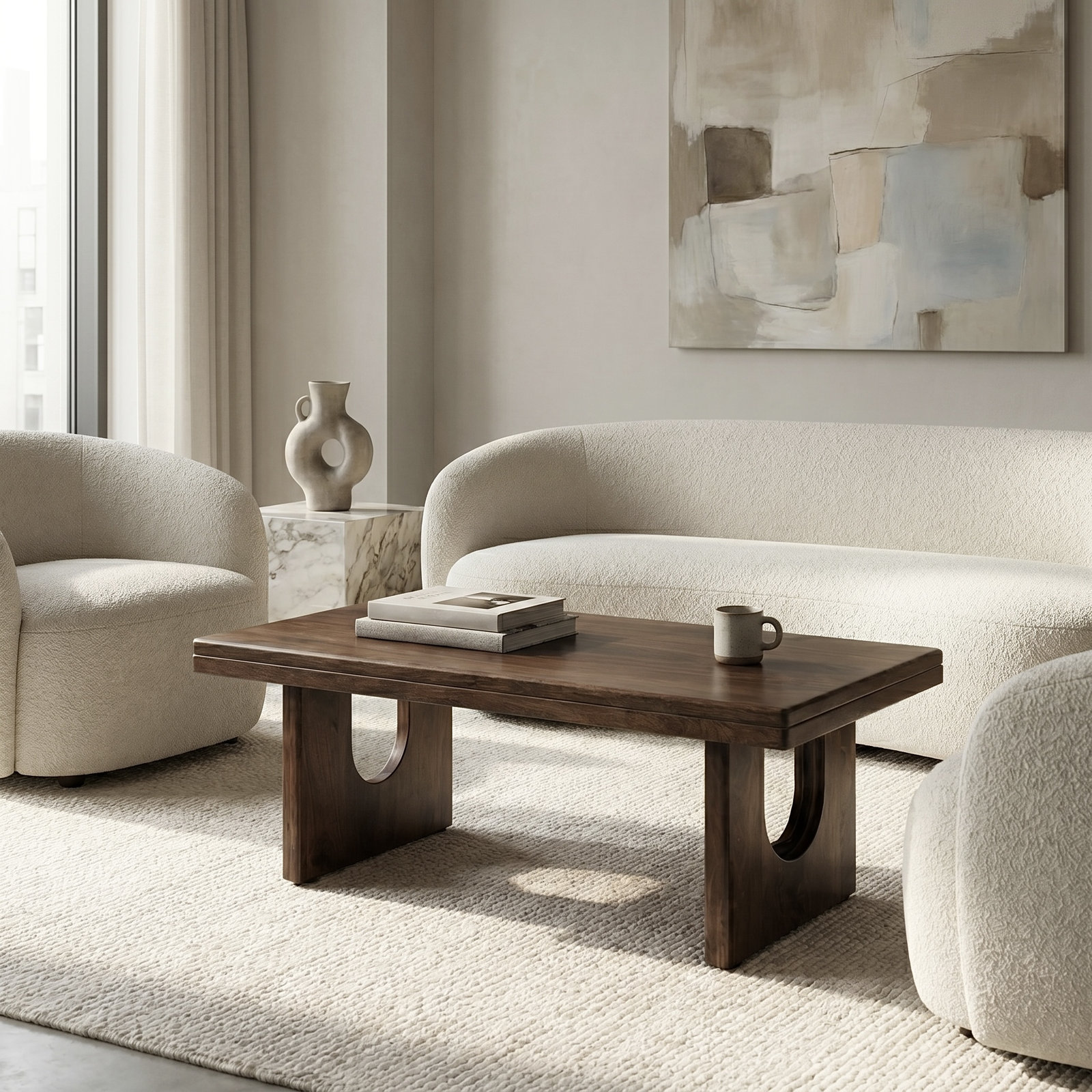 Arden 46" Rectangular Solid Wood Coffee Table