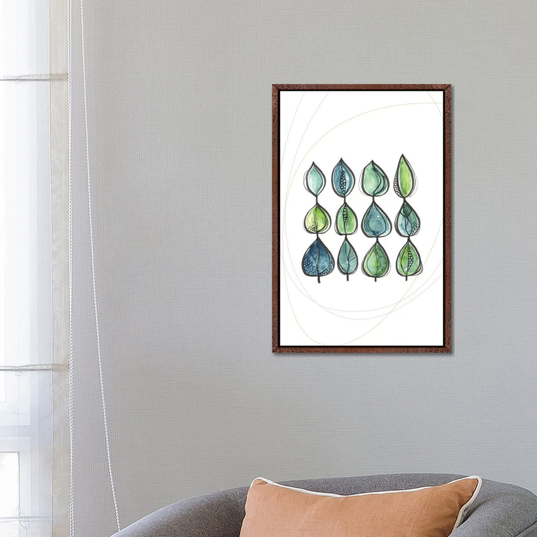 Water Color Leaves Green von Soul Curry Art & Illustrations - Gallery-Wrapped Canvas Giclée