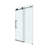 48"Wx76"H Single Sliding Frameless Shower Door,3/8" Clear Fluted Glass,304 Stainless Steel Hardwares-110369198