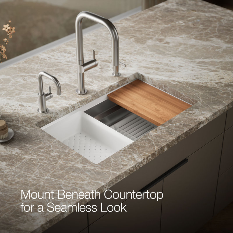 Prolific® 29" L x 17.75" W x 10.97" D Kitchen Sink with Accessories