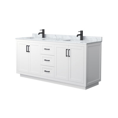 Miranda 72" Freestanding Double Bathroom Vanity with Marble Top