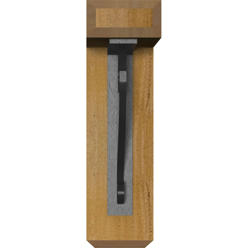 Support de fer Edwards, H 16 po x P 14 po, Cèdre rouge de l'Ouest l 4 po x T 2 po (sciage br