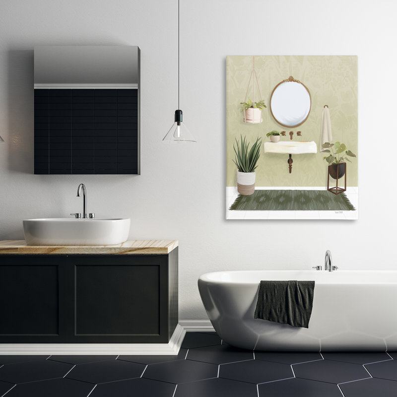 Toile apaisante avec plantes par House Fenway, H 48 po x l 36 po