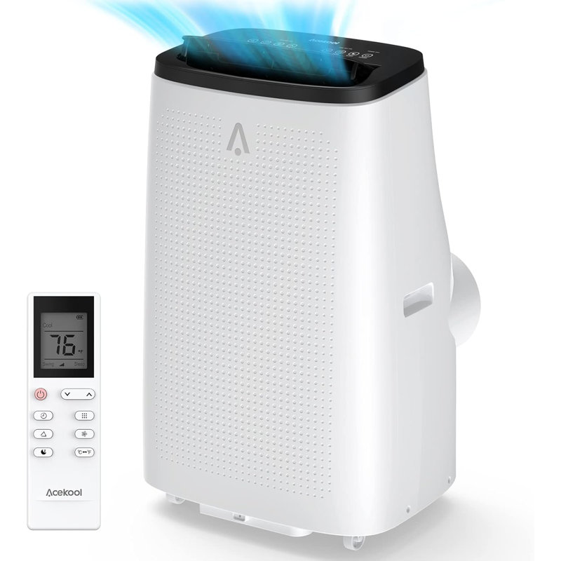 Climatiseur portatif 14 000 BTU, déshumidificateur de ventilateur 3 en 1, 750 pieds carrés, silencieux, télécommande, ensemble de fenêtre, minuterie 24H
