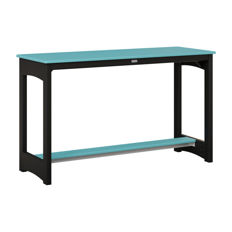 Table de jardin à hauteur de comptoir Berlin Gardens, Noir, Bleu Aruba, 35.5" H x 60" W x 22" D