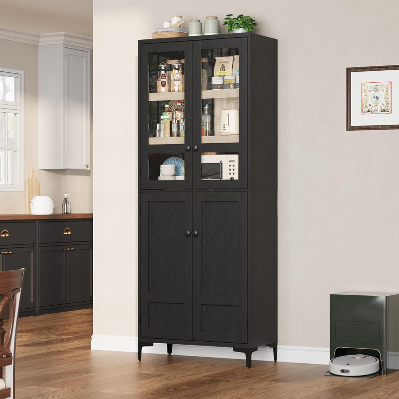 Armoire de rangement 71 po à 5 niveaux pour garde-manger à 5 niveaux, Noir