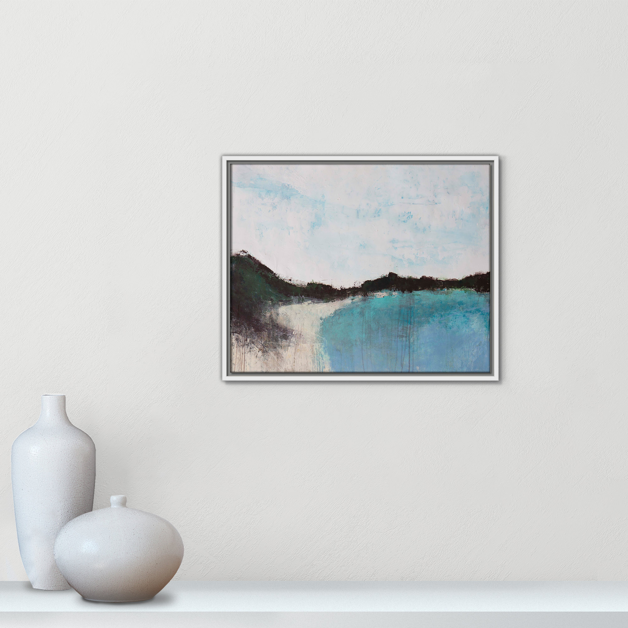 Mountainside Lakeview III by Filippo Ioco, 17.5'' H x 21.5'' W x 2'' D, White Framed