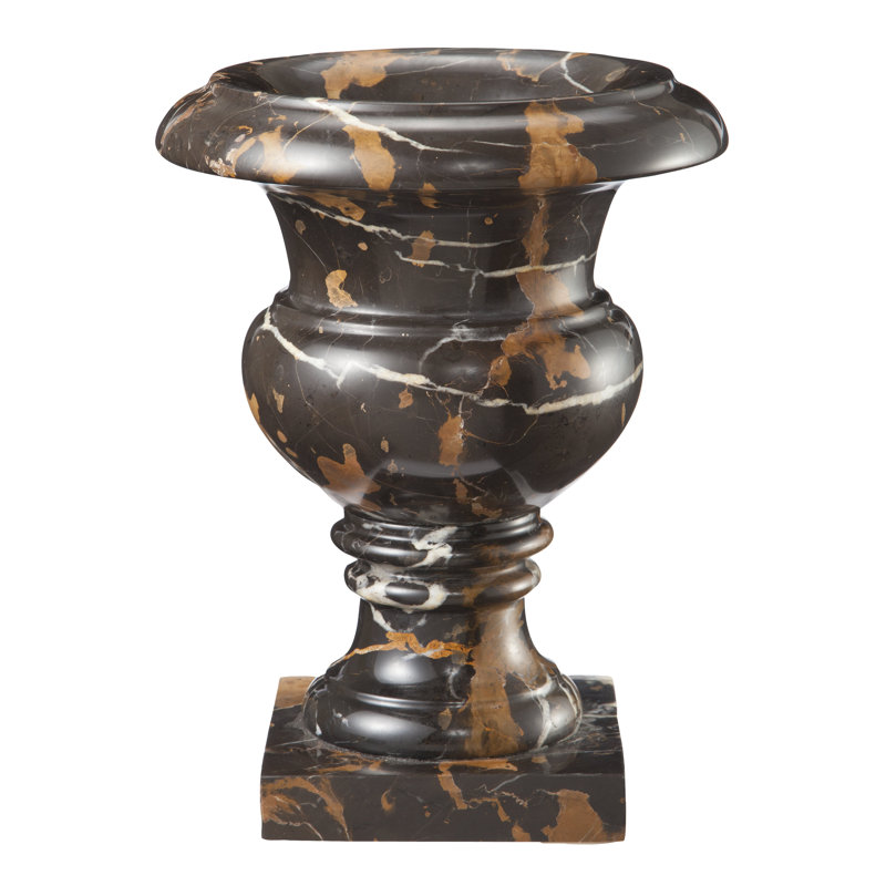 Pot de fleurs urn natural stone Isamar, Brun / Noir