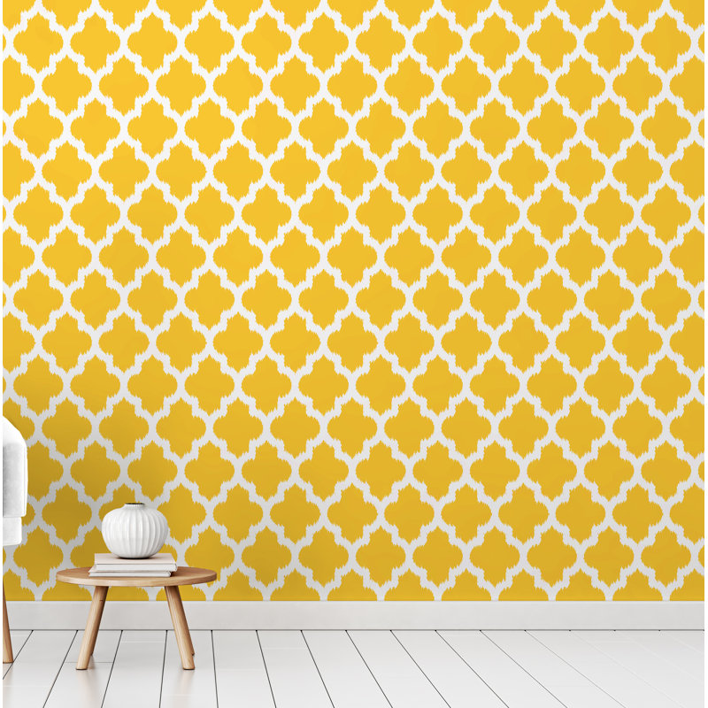 Panneau de papier peint adhésif unique Sistrunk, Jaune, l 24 po x L 120 po