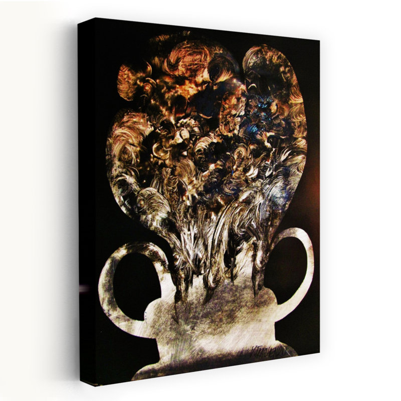 Vase abstrait, art mural contemporain, H 18 po x l 12 po