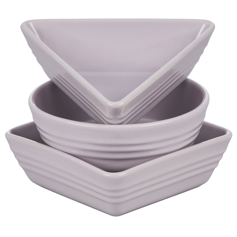 Le Creuset Stoneware Set Of 3 Tapas Dishes, Shallot