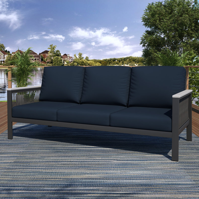 Townsend - Person Patio Conversation Set with Cushions, Canvas Navy Sunbrella® Canvas