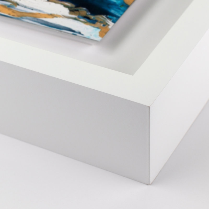 Horizontal Stripes Print by Kim Whiteside, 33" H x 40" W x 2.5" D, White
