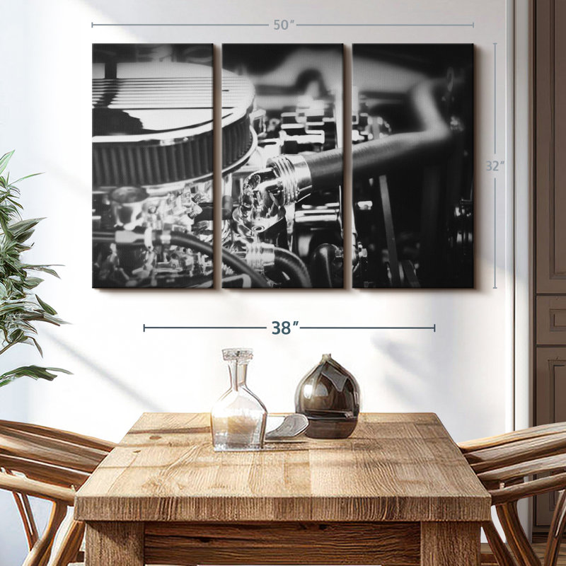 Muscle Car Engine, reproduction sur toile, H 32 po x l 50 po