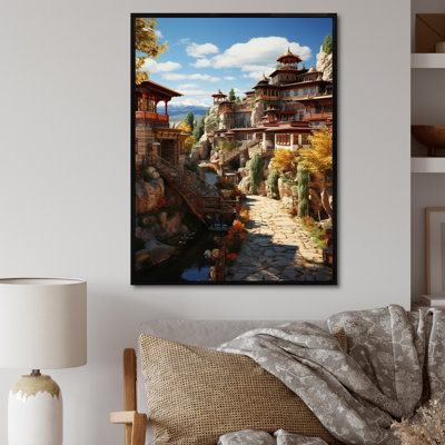 Art asiatique, monastère tibétain IV sur toile