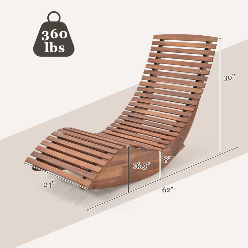 Chaise berçante en bois massif Colicia