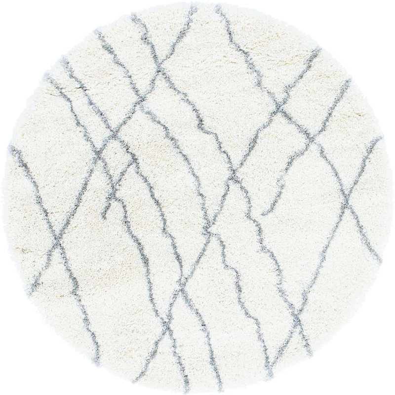 Striped Indoor Rug, Round 5'1"