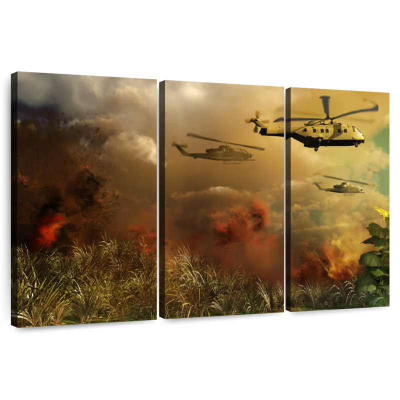 Lelar Helicopter Rescue Fleet, 14" H x 23" W