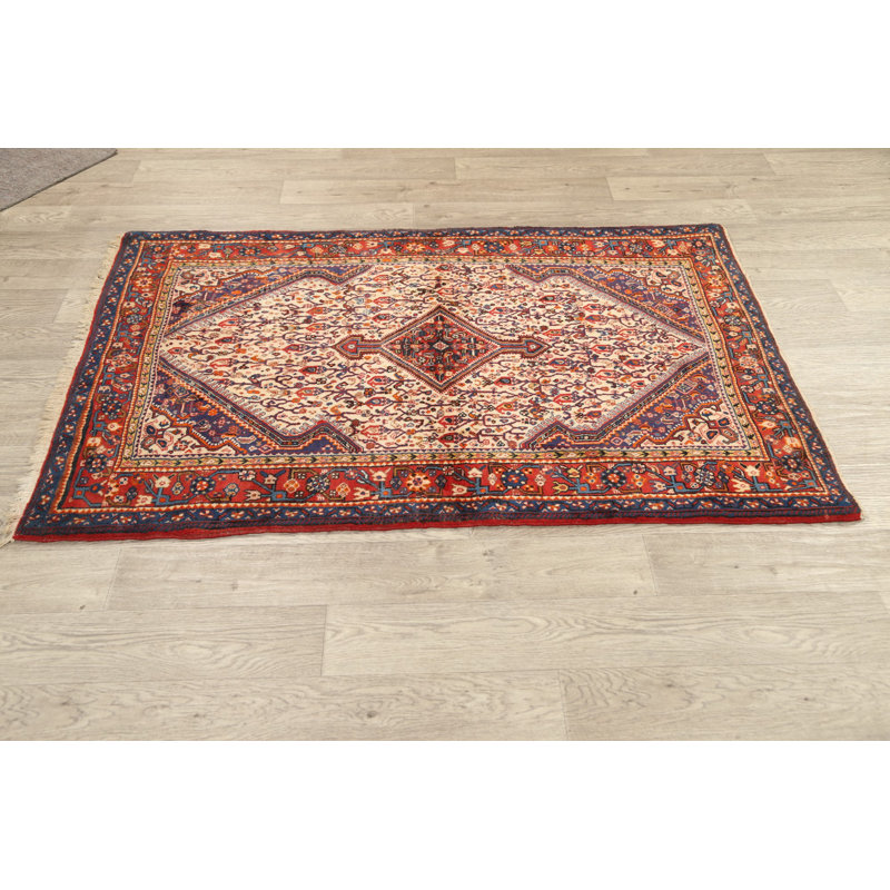 Tapis unique en laine noué à la main de style ivoire de 75 pi 3 po x 5 pi 7 po Abbass