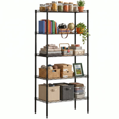 Étagère en métal, étagère de rangement robuste, rangement réglable autoportant pour la cuisine, le garde-manger, le garage et la buanderie