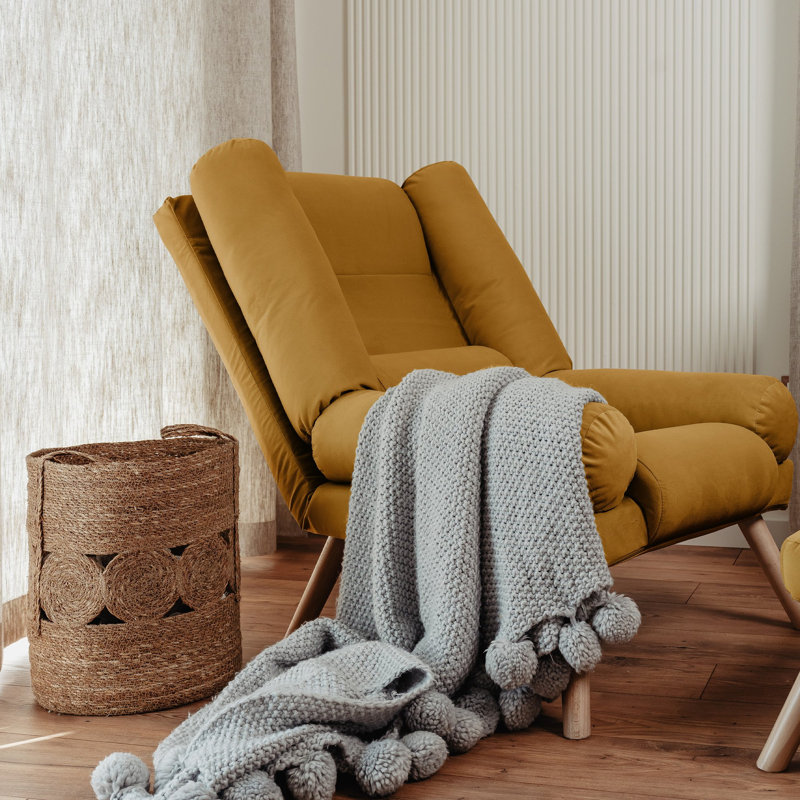 Upholstered Armchair, Yellow