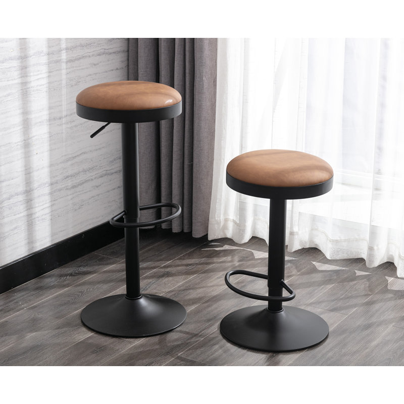 Reld Swivel Adjustable Height Stool, Brown